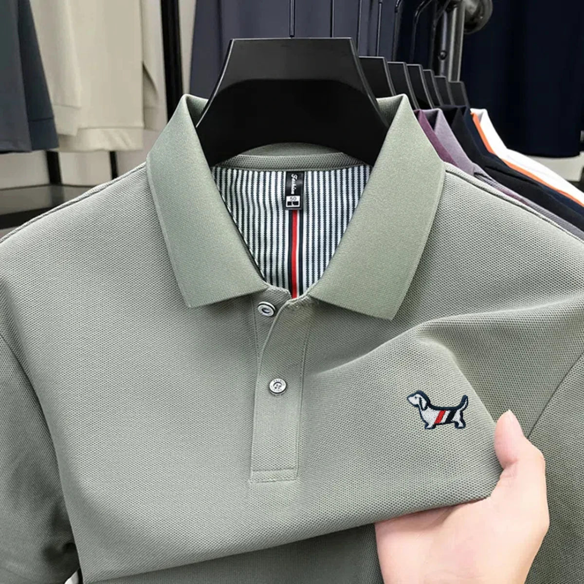 Men's Luxury Polo Shirt - Premium Cotton Short Sleeve Embroidered Golf Shirt