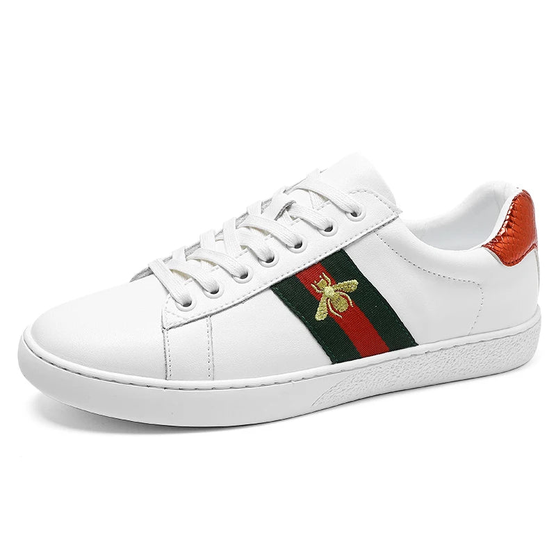 Men's Casual Sports Sneakers Leather - Comfortable Walking Skate Shoes Gift