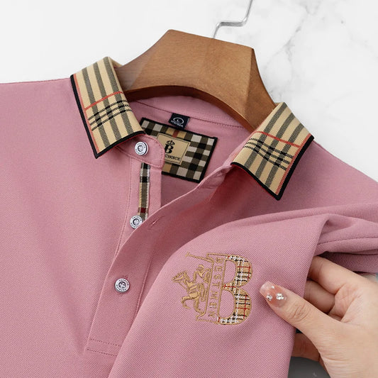 Luxury Men's Polo Shirt Short Sleeve Summer - Designer Embroidered Gift for Him 2025