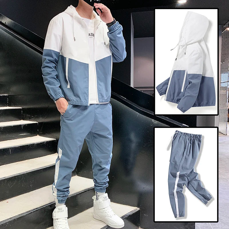 Men Tracksuit Joggers Hooded Sportswear Jackets