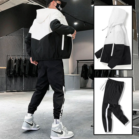 Men Tracksuit Joggers Hooded Sportswear Jackets