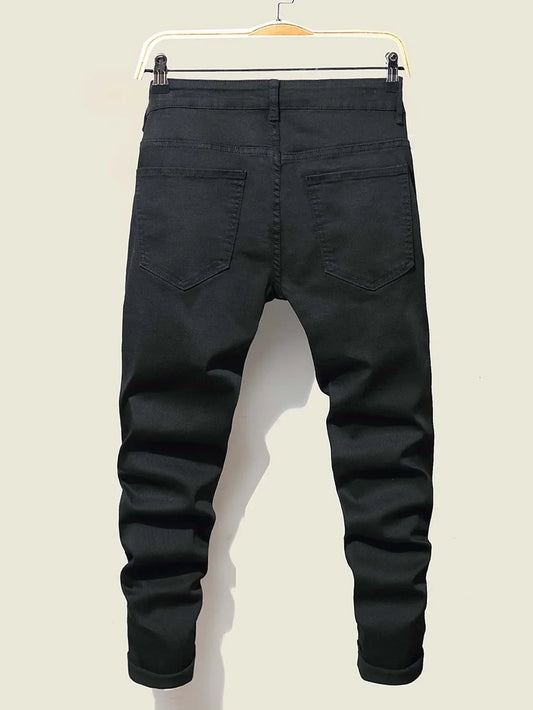Men's Jeans Cool Ripped Skinny Trousers Stretch Slim