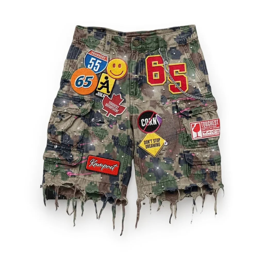 Vintage Diamonds Graphic Baggy Denim Streewear