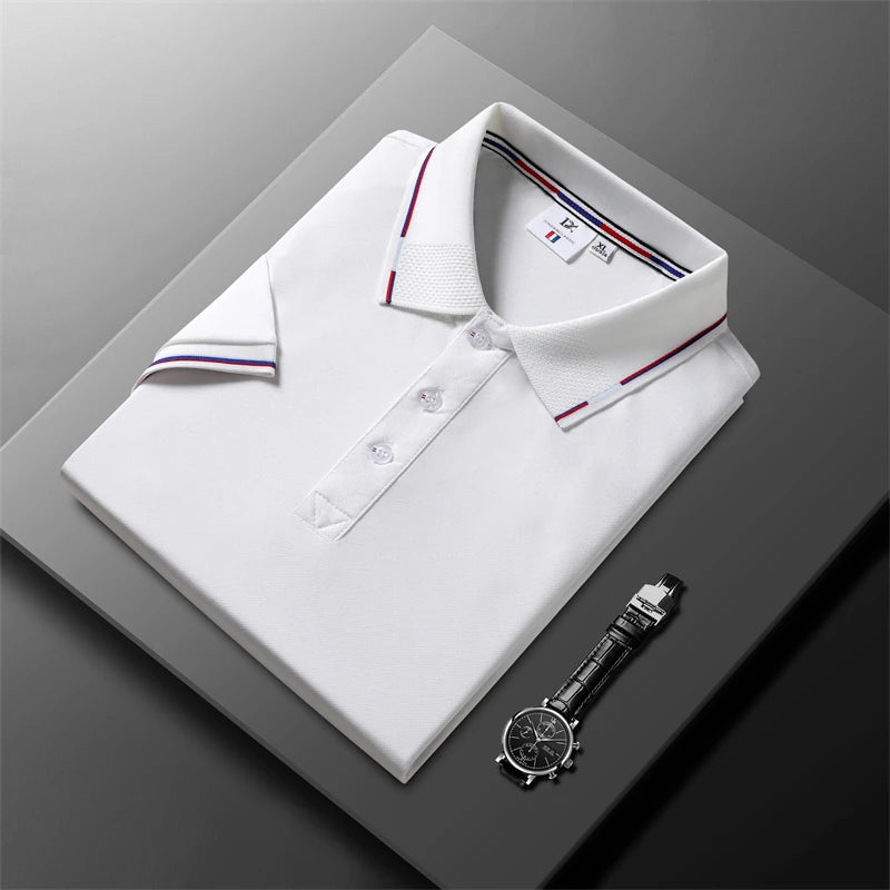 Men's Cotton Polo Shirt Short Sleeve Business Casual - Holiday Gift for Him 2025